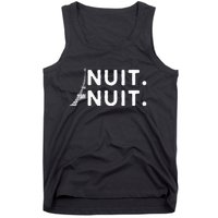 Nuit Nuit Night Night French Words Paris Tower Eiffel Tank Top