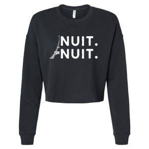 Nuit Nuit Night Night French Words Paris Tower Eiffel Cropped Pullover Crew