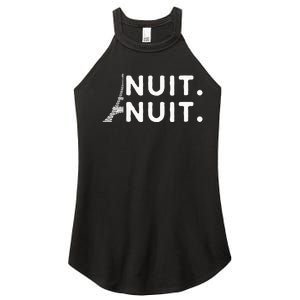 Nuit Nuit Night Night French Words Paris Tower Eiffel Women's Perfect Tri Rocker Tank