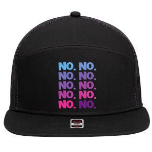 No. No 7 Panel Mesh Trucker Snapback Hat