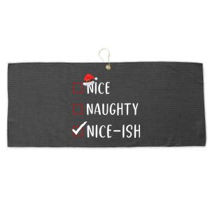 Niceish Nice Naughty List Funny Xmas Gift Large Microfiber Waffle Golf Towel