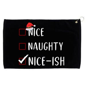 Niceish Nice Naughty List Funny Xmas Gift Grommeted Golf Towel