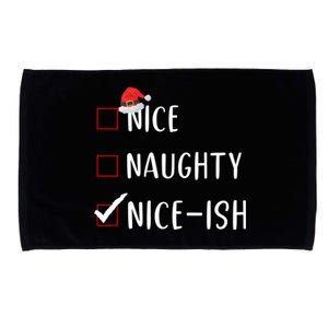 Niceish Nice Naughty List Funny Xmas Gift Microfiber Hand Towel