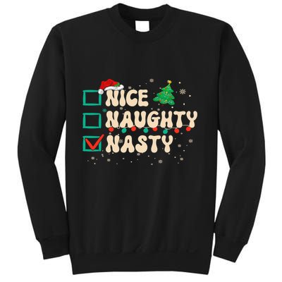 Nice Naughty Nasty List Xmas Santa Claus PJs Funny Sweatshirt