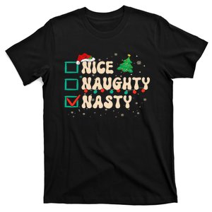 Nice Naughty Nasty List Xmas Santa Claus PJs Funny T-Shirt