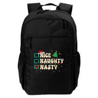 Nice Naughty Nasty List Xmas Santa Claus PJs Funny Backpack