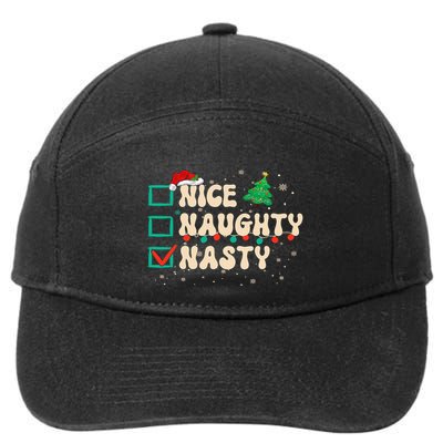 Nice Naughty Nasty List Xmas Santa Claus PJs Funny 7-Panel Snapback Hat