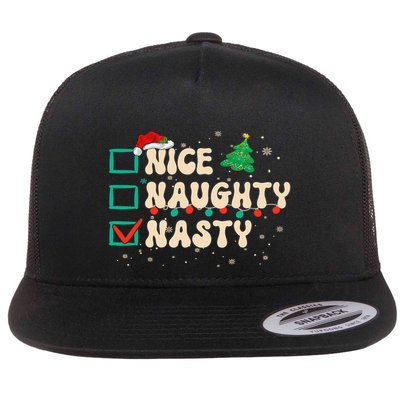 Nice Naughty Nasty List Xmas Santa Claus PJs Funny Flatbill Hat