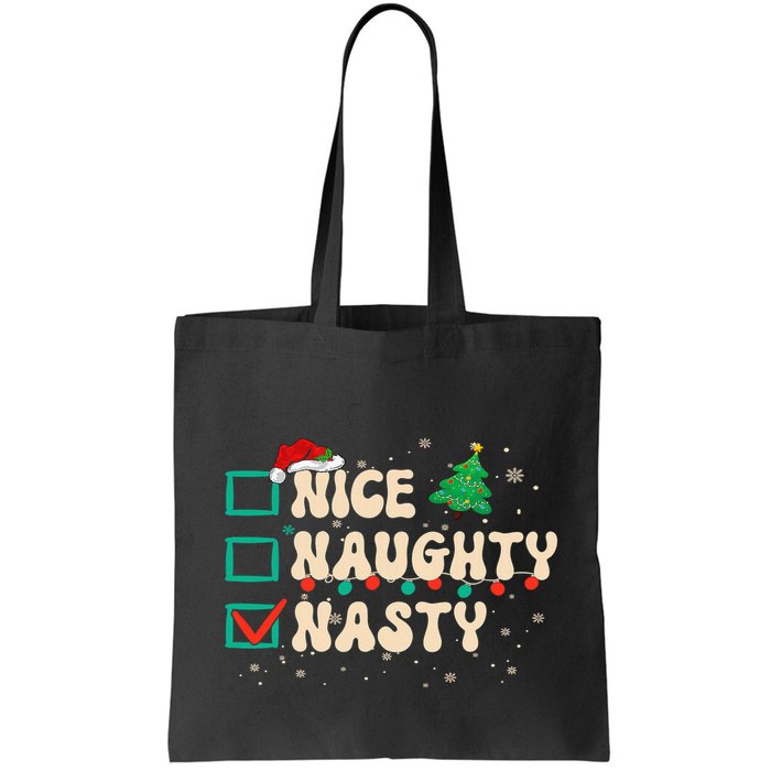 Nice Naughty Nasty List Xmas Santa Claus PJs Funny Bag