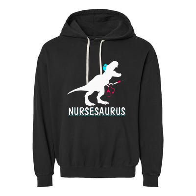 NurseSaurus Nurse-a-saurus Nurse for RN LPN Garment-Dyed Fleece Hoodie