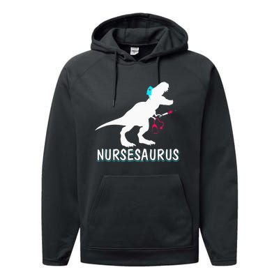 NurseSaurus Nurse-a-saurus Nurse for RN LPN Performance Fleece Hoodie