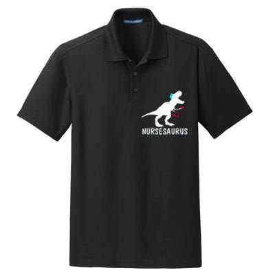 NurseSaurus Nurse-a-saurus Nurse for RN LPN Dry Zone Grid Polo