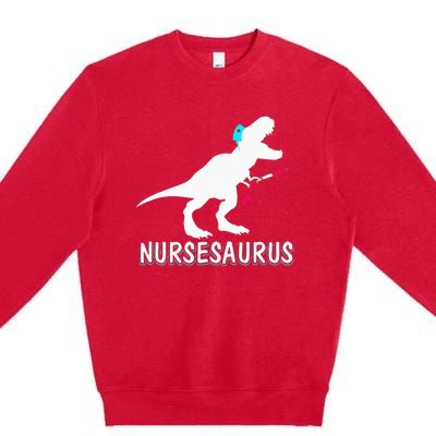 NurseSaurus Nurse-a-saurus Nurse for RN LPN Premium Crewneck Sweatshirt