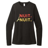 Nuit Nuit Night Night French Words Paris Tower Eiffel Womens CVC Long Sleeve Shirt