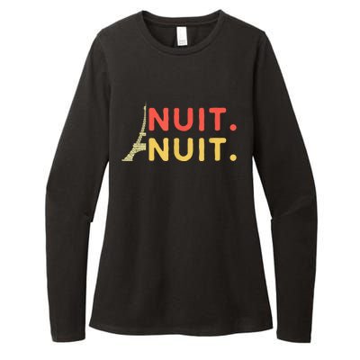 Nuit Nuit Night Night French Words Paris Tower Eiffel Womens CVC Long Sleeve Shirt