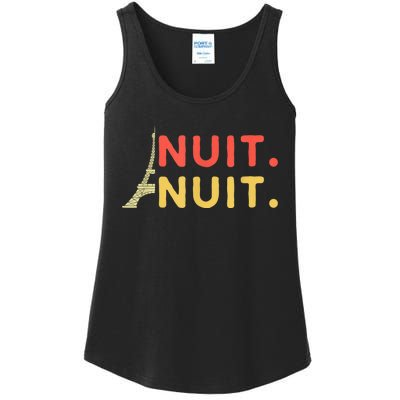 Nuit Nuit Night Night French Words Paris Tower Eiffel Ladies Essential Tank