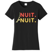 Nuit Nuit Night Night French Words Paris Tower Eiffel Women's T-Shirt