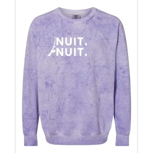 Nuit Nuit Night Night French Words Paris Tower Eiffel Colorblast Crewneck Sweatshirt