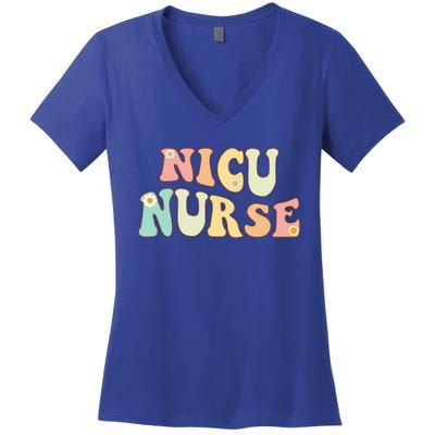 Nicu Nurse Neonatal Icu Nurse Infant Care Specialist Newborn Funny Gift Women's V-Neck T-Shirt