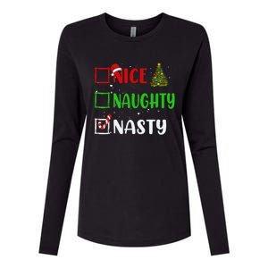 Nice Naughty Nasty Christmas List Holiday Xmas 2024 Womens Cotton Relaxed Long Sleeve T-Shirt