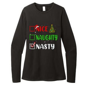 Nice Naughty Nasty Christmas List Holiday Xmas 2024 Womens CVC Long Sleeve Shirt