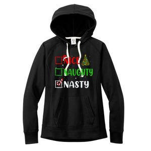 Nice Naughty Nasty Christmas List Holiday Xmas 2024 Women's Fleece Hoodie