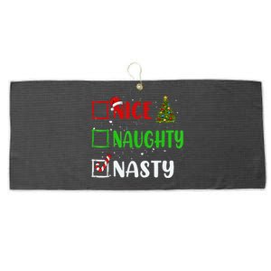 Nice Naughty Nasty Christmas List Holiday Xmas 2024 Large Microfiber Waffle Golf Towel