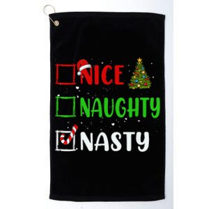 Nice Naughty Nasty Christmas List Holiday Xmas 2024 Platinum Collection Golf Towel