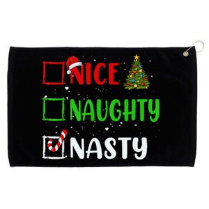 Nice Naughty Nasty Christmas List Holiday Xmas 2024 Grommeted Golf Towel