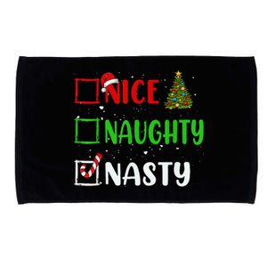 Nice Naughty Nasty Christmas List Holiday Xmas 2024 Microfiber Hand Towel