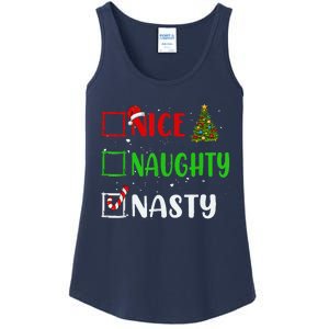 Nice Naughty Nasty Christmas List Holiday Xmas 2024 Ladies Essential Tank