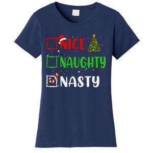 Nice Naughty Nasty Christmas List Holiday Xmas 2024 Women's T-Shirt