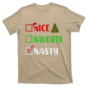 Nice Naughty Nasty Christmas List Holiday Xmas 2024 T-Shirt