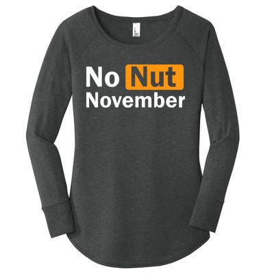 No Nut November Challenge Funny Design Women's Perfect Tri Tunic Long Sleeve Shirt