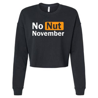 No Nut November Challenge Funny Design Cropped Pullover Crew