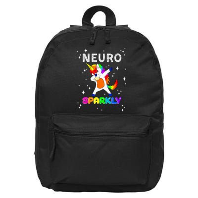 Neurodivergent Neurosparkly Neurodivergence Unicorn ADHD ASD 16 in Basic Backpack