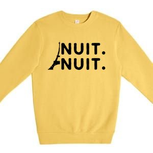 Nuit Nuit Night Night French Words Paris Tower Eiffel Premium Crewneck Sweatshirt