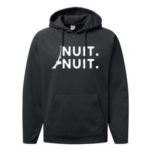 Nuit Nuit Night Night French Words Paris Tower Eiffel Performance Fleece Hoodie