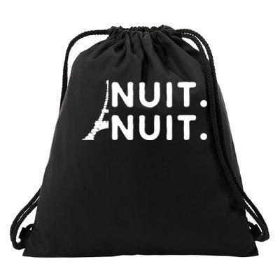 Nuit Nuit Night Night French Words Paris Tower Eiffel Drawstring Bag