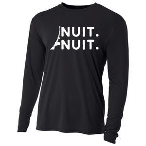 Nuit Nuit Night Night French Words Paris Tower Eiffel Cooling Performance Long Sleeve Crew