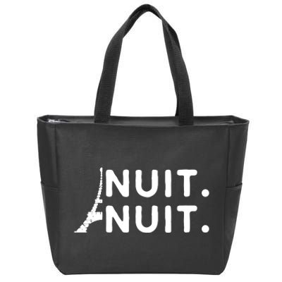 Nuit Nuit Night Night French Words Paris Tower Eiffel Zip Tote Bag