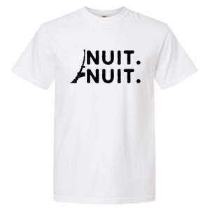 Nuit Nuit Night Night French Words Paris Tower Eiffel Garment-Dyed Heavyweight T-Shirt