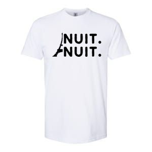 Nuit Nuit Night Night French Words Paris Tower Eiffel Softstyle CVC T-Shirt