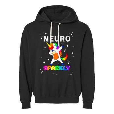 Neurodivergent Neurosparkly Neurodivergence Unicorn Garment-Dyed Fleece Hoodie