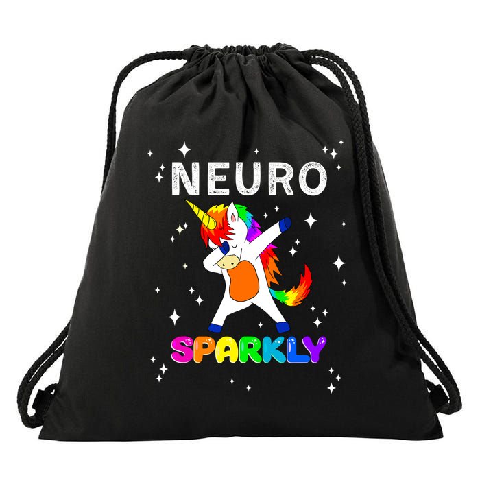 Neurodivergent Neurosparkly Neurodivergence Unicorn Drawstring Bag