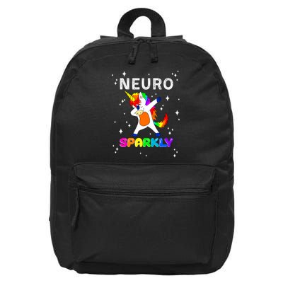 Neurodivergent Neurosparkly Neurodivergence Unicorn 16 in Basic Backpack