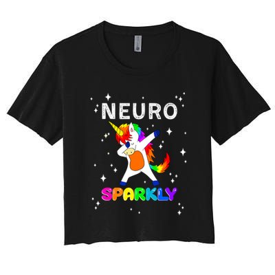 Neurodivergent Neurosparkly Neurodivergence Unicorn Crop Top