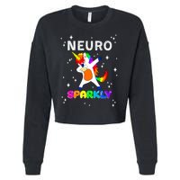 Neurodivergent Neurosparkly Neurodivergence Unicorn Cropped Pullover Crew