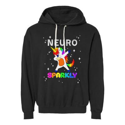 Neurodivergent Neurosparkly Neurodivergence Unicorn Adhd Asd Garment-Dyed Fleece Hoodie