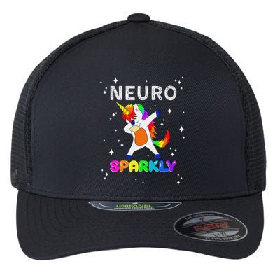 Neurodivergent Neurosparkly Neurodivergence Unicorn Adhd Asd Flexfit Unipanel Trucker Cap